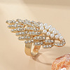 Oval Plastic Imitation Pearl & Rhinestones Finger Rings ZZ6722-3