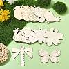 60Pcs 12 Styles Blank Wood Big Pendants WOOD-CJ0002-26-5