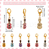 24Pcs 6 Colors Guitar Alloy Enamel Pendant Locking Stitch Markers HJEW-SC00033-2