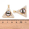 Brass Micro Pave Clear Cubic Zirconia Pendants for Women KK-T070-90A-05-3