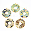 Rack Plating Alloy Enamel Big Pendants ENAM-N056-394-G-1
