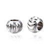 Tarnish Resistant 201 Stainless Steel Corrugated Beads STAS-S117-014A-3