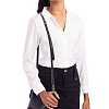 2Pcs 2 Colors Black Flat PU Leather Handbag Chain Straps PURS-BBC0001-01-5