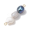 Natural Cultured Freshwater Pearl Potato Beaded Connector Charms PALLOY-JF04985-5