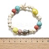 Porcelain Beads & Synthetic Howlite Beads Stretch Bracelets for Women LS-BJEW-D307-02C-3
