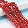 Baking Paint Pearlized Glass Pearl Round Bead Strands LS-HY-XCP0001-13C-2