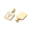 Ion Plating(IP) 304 Stainless Steel Pave Shell Pendants STAS-G327-01G-Y-2