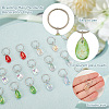 Teardrop Transparent Glass Dreadlocks Beads PALLOY-AB00073-4