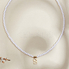 Imitation Pearl with Stainless Steel Pendants Necklaces NJEW-LP0001-51S-G-3