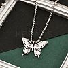 201 Stainless Steel Laser Cut Butterfly Pendant Box Chain Necklaces for Women LS-NJEW-Q004-03P-3