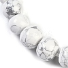 Natural Howlite Rondelle Graduated Beaded Necklaces for Women Men NJEW-K388-02O-2