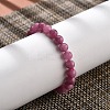 Natural Dyed & Heated Chalcedony Beaded Stretch Bracelets for Women Men BJEW-F483-06-3