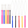 10Pcs 10 Style Plastic Crochet Hooks & Stainless Steel Hair Extension Loop Needle Threader TOOL-UN0001-31-1
