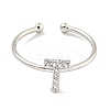 Rack Plating Brass Open Cuff Rings for Women RJEW-F162-02P-T-2
