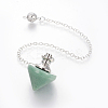 Natural Green Aventurine Cone Dowsing Pendulums G-G771-D07-2
