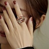 Hug Hand Fingers Cubic Zirconia Cuff Ring X1-RJEW-T016-35G-01-5