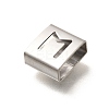 Letter Style 304 Stainless Steel Square Slide Charms STAS-L132-22M-2