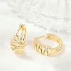 Brass Clear Cubic Zirconia Hoop Earrings EJEW-Q016-05G-5