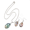 Abalone Shell/Paua Shell Jewelry Sets SJEW-E032-02-2