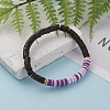 Polymer Clay Heishi Beads Stretch Bracelets BJEW-JB05811-02-3