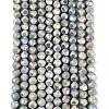 Ombre Effect Dyed Electroplate Opaque Glass Beads Strands EGLA-Q130-01A-02-2