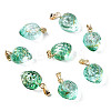 Two Tone Transparent Spray Painted Glass Pendants GLAA-N035-014-G06-1