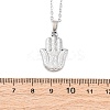 Hamsa Hand 304 Stainless Steel Pendant Necklaces NJEW-H059-01P-5