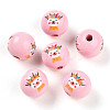 Easter Theme Printed Wood Beads WOOD-T032-22T-1