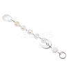 3Pcs Glass Teardrop Round Leaf Hanging Suncatchers Sets HJEW-JM04603-02-5
