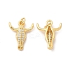 Rack Plating Brass Micro Pave Cubic Zirconia Pendants KK-B068-14G-1