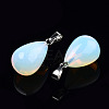 Opalite Stone Pendants with Platinum Plated Iron Findings G-R252-08-3