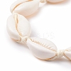 Natural Cowrie Shell Braided Beaded Anklet for Women AJEW-AN00487-5