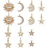 14Pcs 7 Style Brass Micro Pave Cubic Zirconia Charms ZIRC-FH0001-10-1