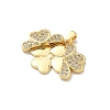 Brass Micro Pave Cubic Zirconia Pendants KK-F905-04G-2