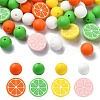 58Pcs 8 Styles Lemon Food Grade Eco-Friendly Silicone Focal Beads SIL-CJ0001-99-1