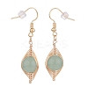 Natural Green Aventurine Braided Dangle Earring EJEW-JE04845-03-3