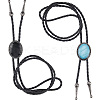 2Pcs 2 Colors PU Leather Lariat Necklace NJEW-GF0001-16-1