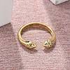 Brass Micro Pave Cubic Zirconia Cuff Rings for Women RJEW-Z084-01G-01-2