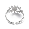 Non-Tarnish 304 Stainless Steel Open Cuff Ring Components X-STAS-F301-01P-3
