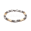 PVD Vacuum Plating 201 Stainless Steel Bar Link Chain Bracelets LS-STAS-E160-01GP-1