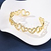 Brass Micro Pave Clear Cubic Zirconia Cuff Bangles for Women BJEW-C140-35G-3