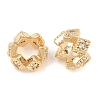 Brass Micro Pave Clear Cubic Zirconia European Beads KK-L261-05G-2