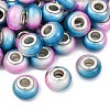 Two Tone Opaque Resin Rondelle European Beads RESI-Z046-02D-1