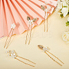 Alloy with Plastic Beads Hair Sticks for Women Girls OHAR-WH20010-08G-6