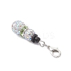 2Pcs Snowman Pave Disco Ball Beads & Brass Rhinestone Pendant Decorations HJEW-JM04452-5