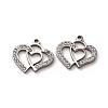 304 Stainless Steel Clay Rhinestone Pendants STAS-P406-17E-P-1