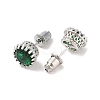 Rack Plating Brass Pave Single Cubic Zirconia Stud Earrings X-EJEW-I304-02P-05-2