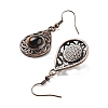 Natural Tiger Eye Teardrop Dangle Earrings EJEW-B055-02R-18-2