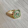 Rectangle Alloy with Rhinestone Finger Rings for Women FS-WGB46A4-03-2