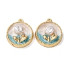 Light Gold Tone Alloy Enamel Pendants ENAM-B028-30KCG-01-1